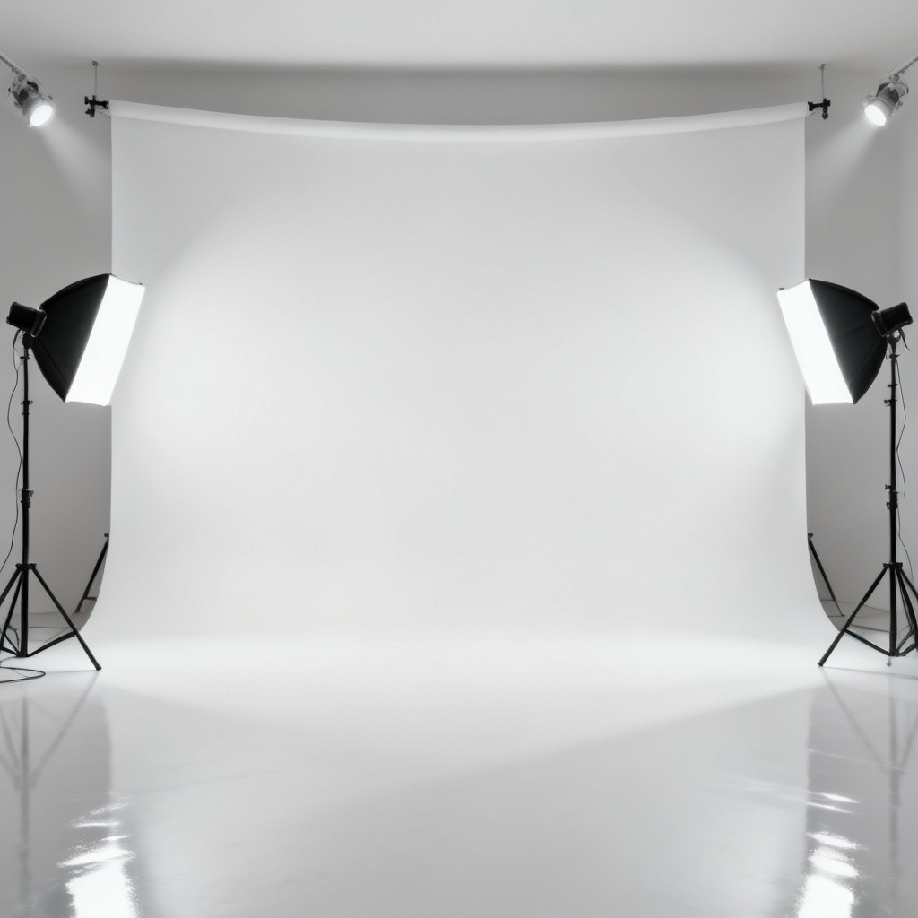 AI Clean White Cyclorama Studio Background