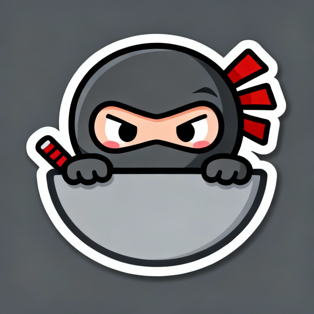 AI chibi ninja badge logo