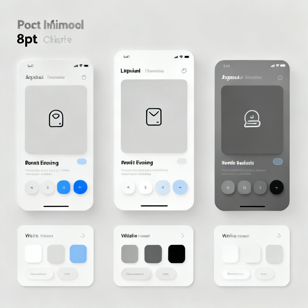 AI minimalist monochrome mobile app UI