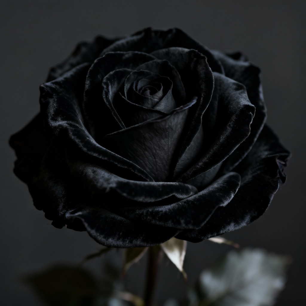 AI Black Rose Closeup