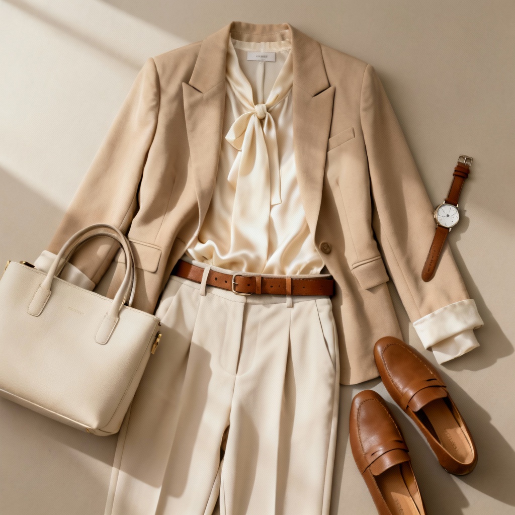 AI brand style lookbook flatlay with accessories