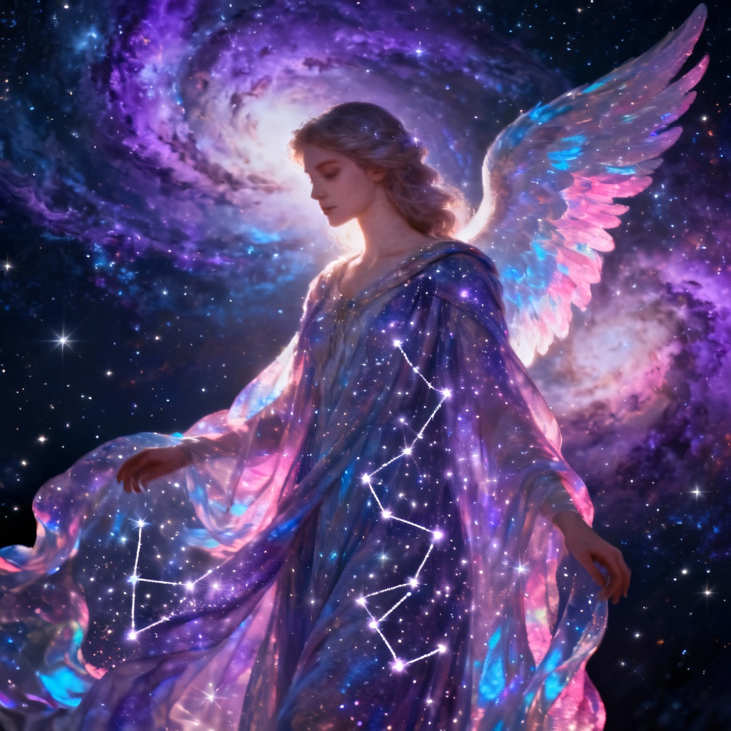 AI celestial guardian with constellations