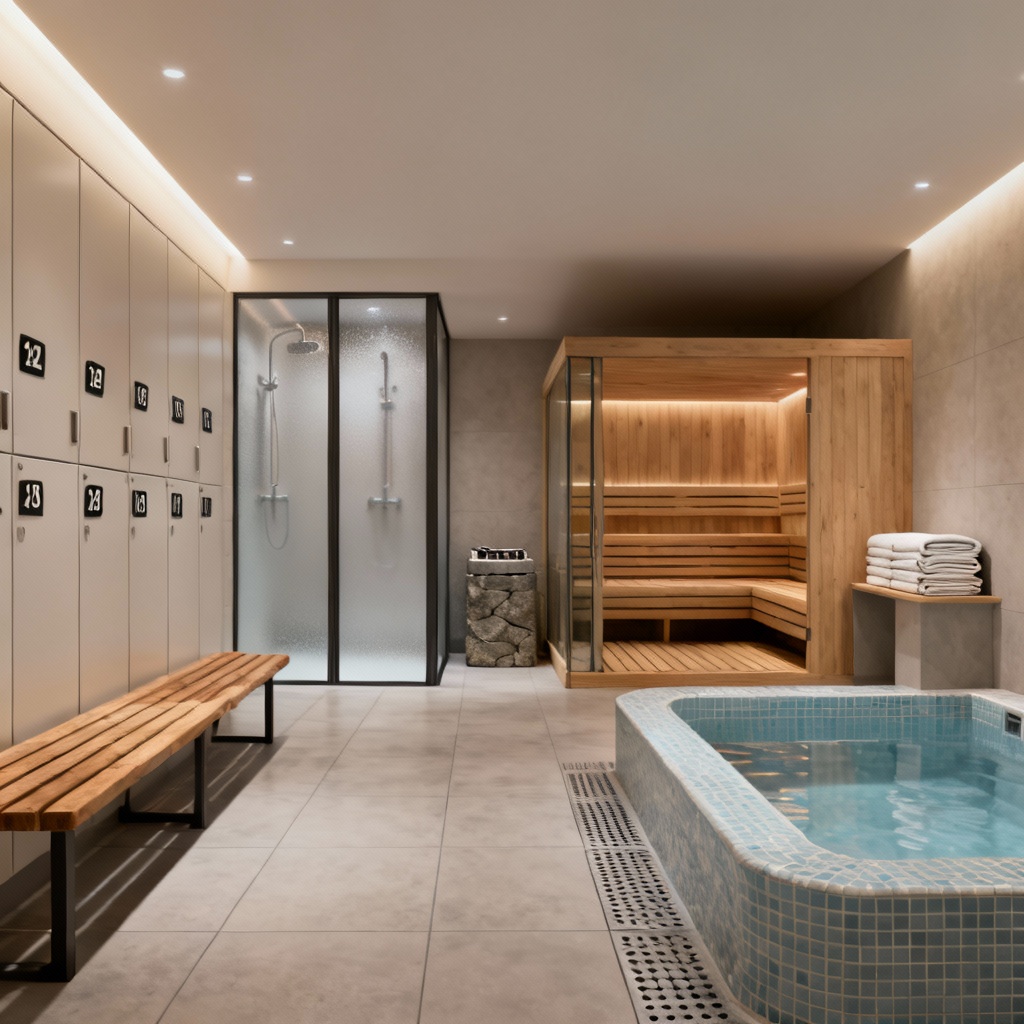 Locker room and recovery suite design