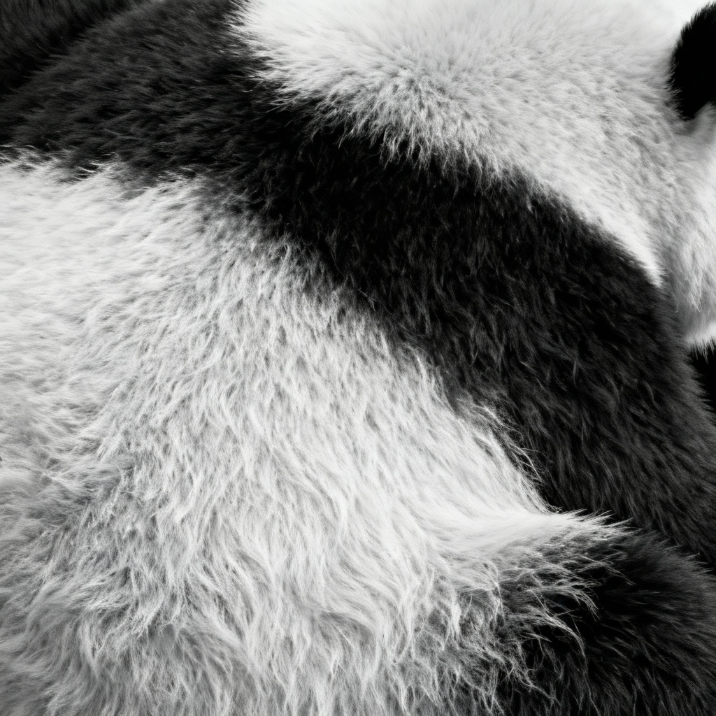 AI panda black and white fur transition seamless texture
