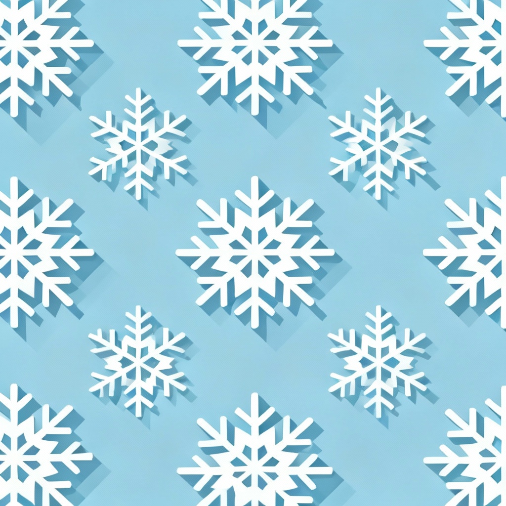 Seamless minimal snowflake pattern winter background