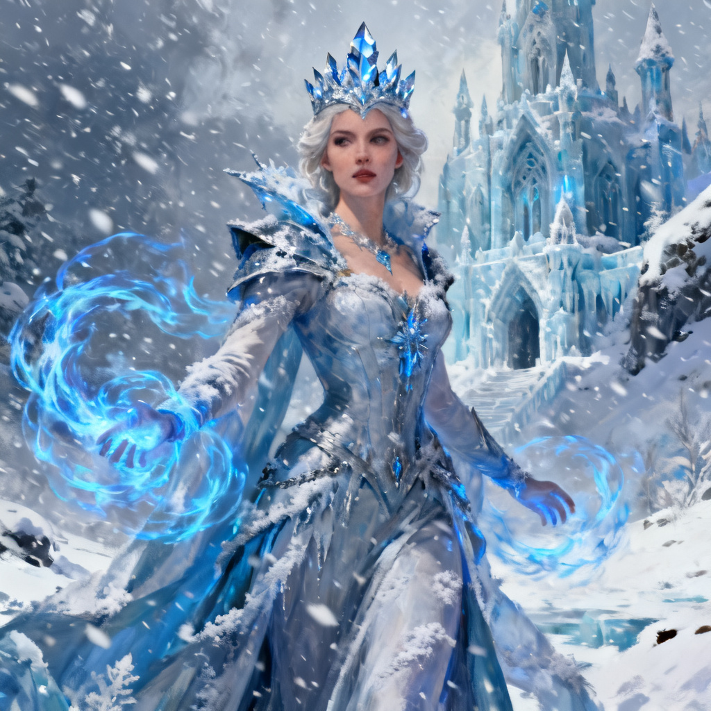 AI Ice Sorceress Palace fantasy art