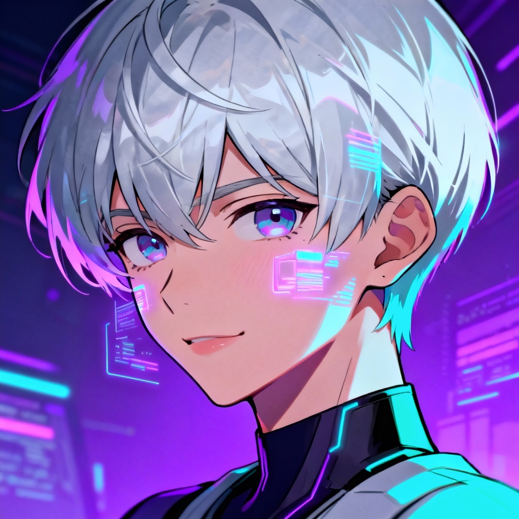 AI cyberpunk anime hacker portrait