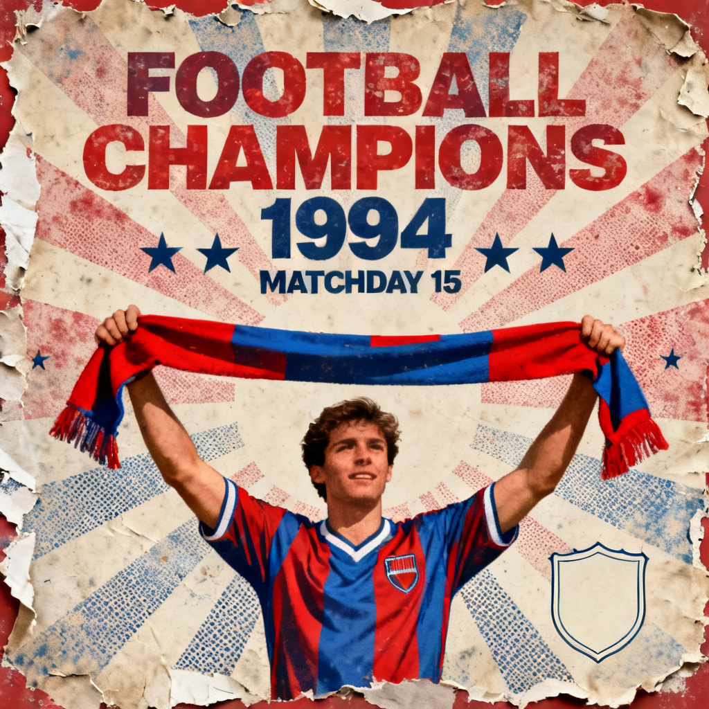 AI FIFA retro vintage fan poster with halftone texture