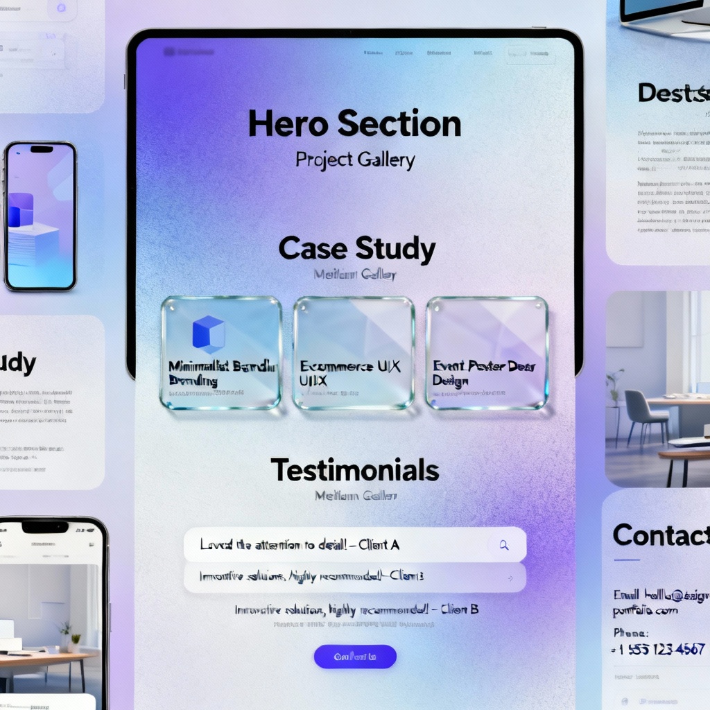 AI one-page portfolio generator with gallery and case studies