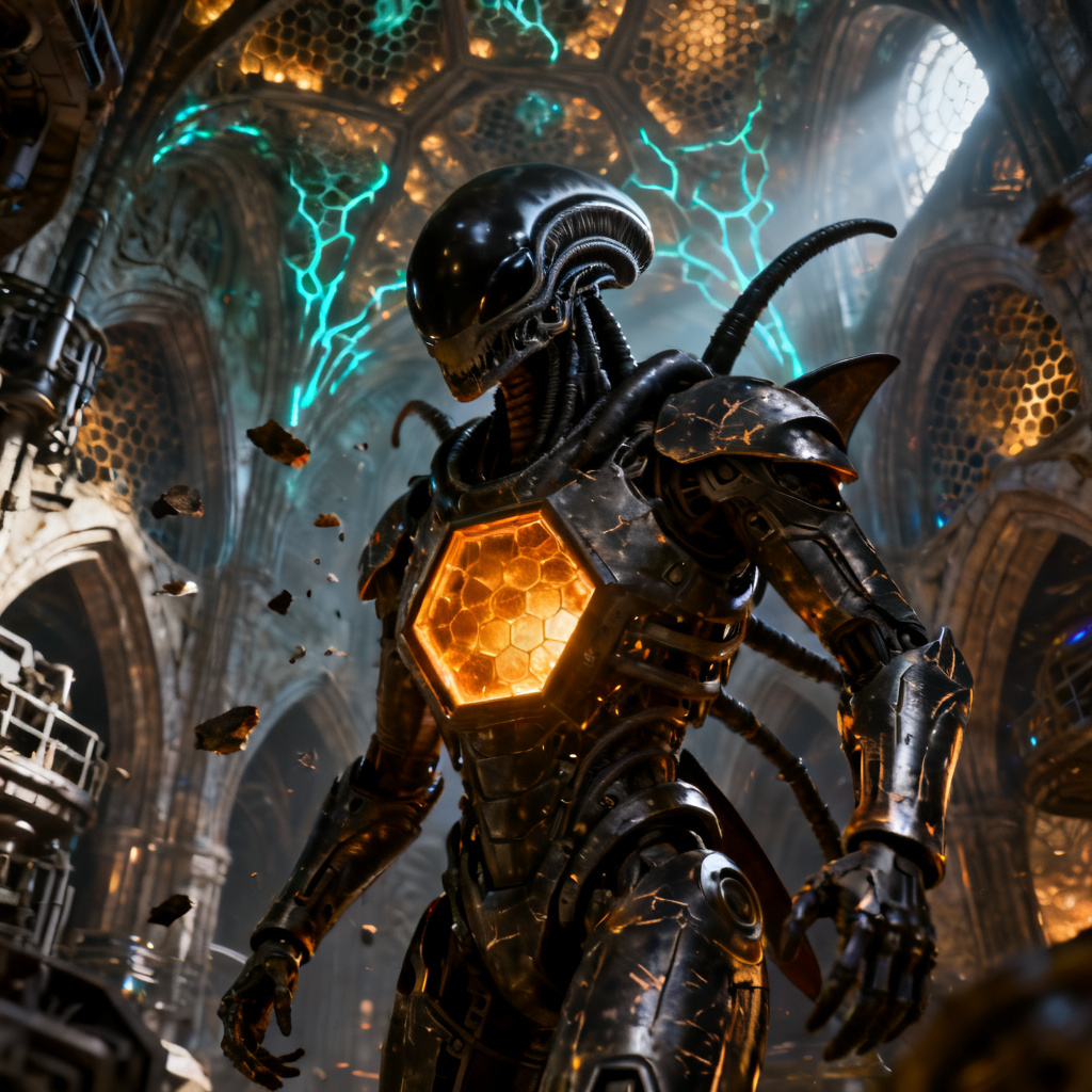 AI alien OC biomechanical hive emissary