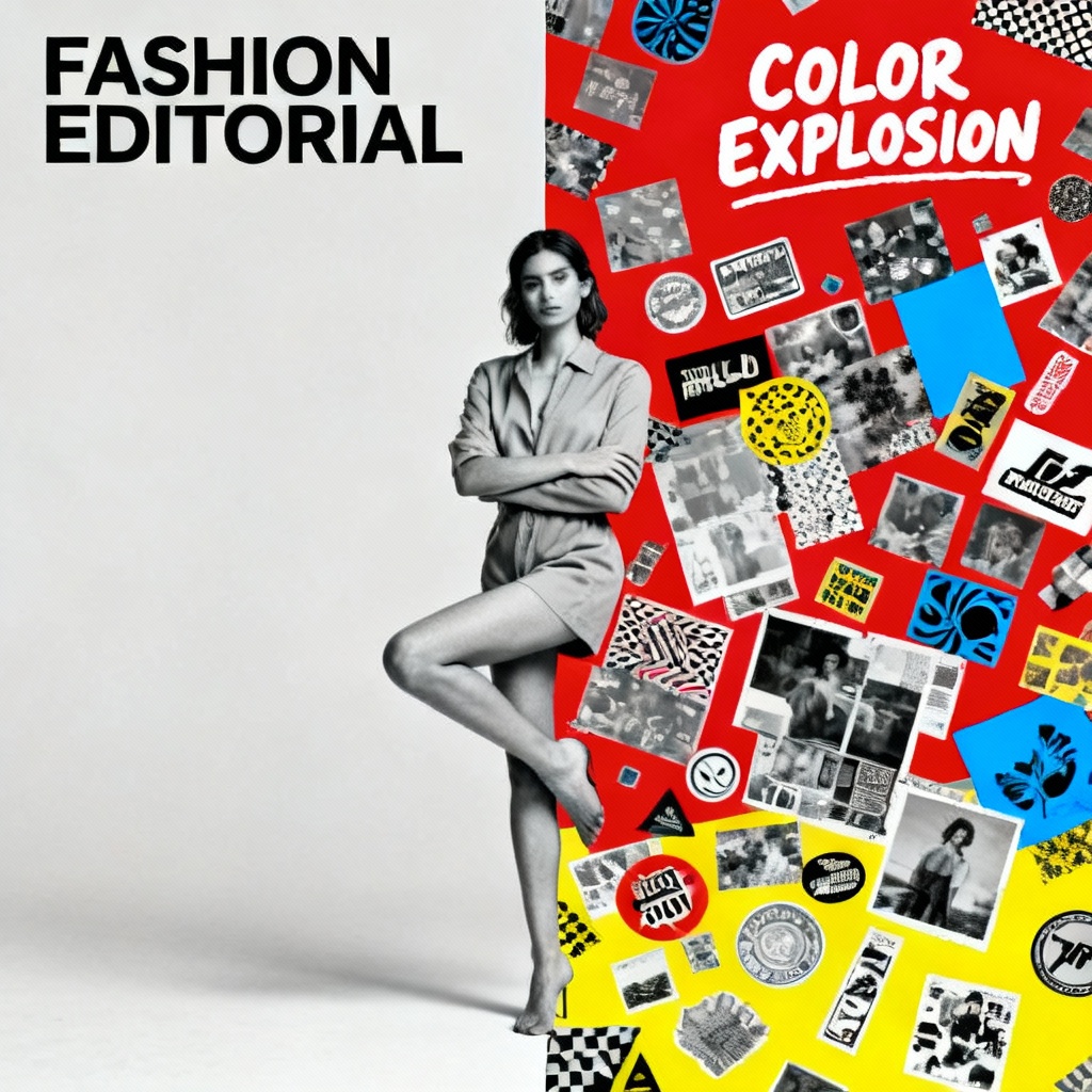 AI minimal vs maximal fashion split poster