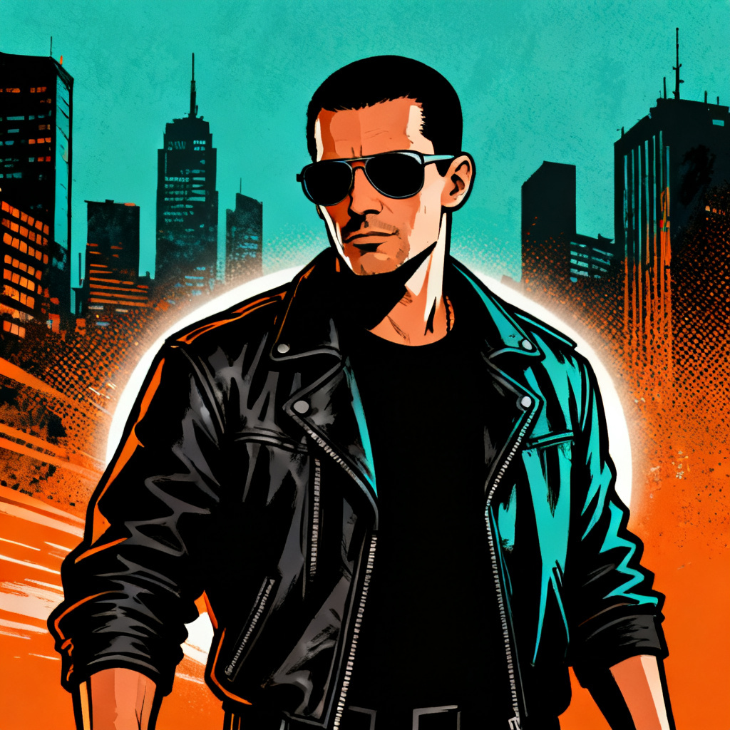 GTA style poster portrait of a cool street character