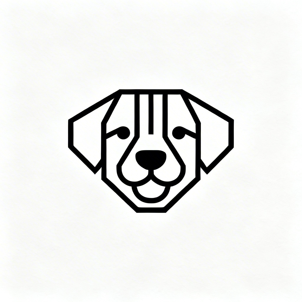 AI minimal line art dog logo concept