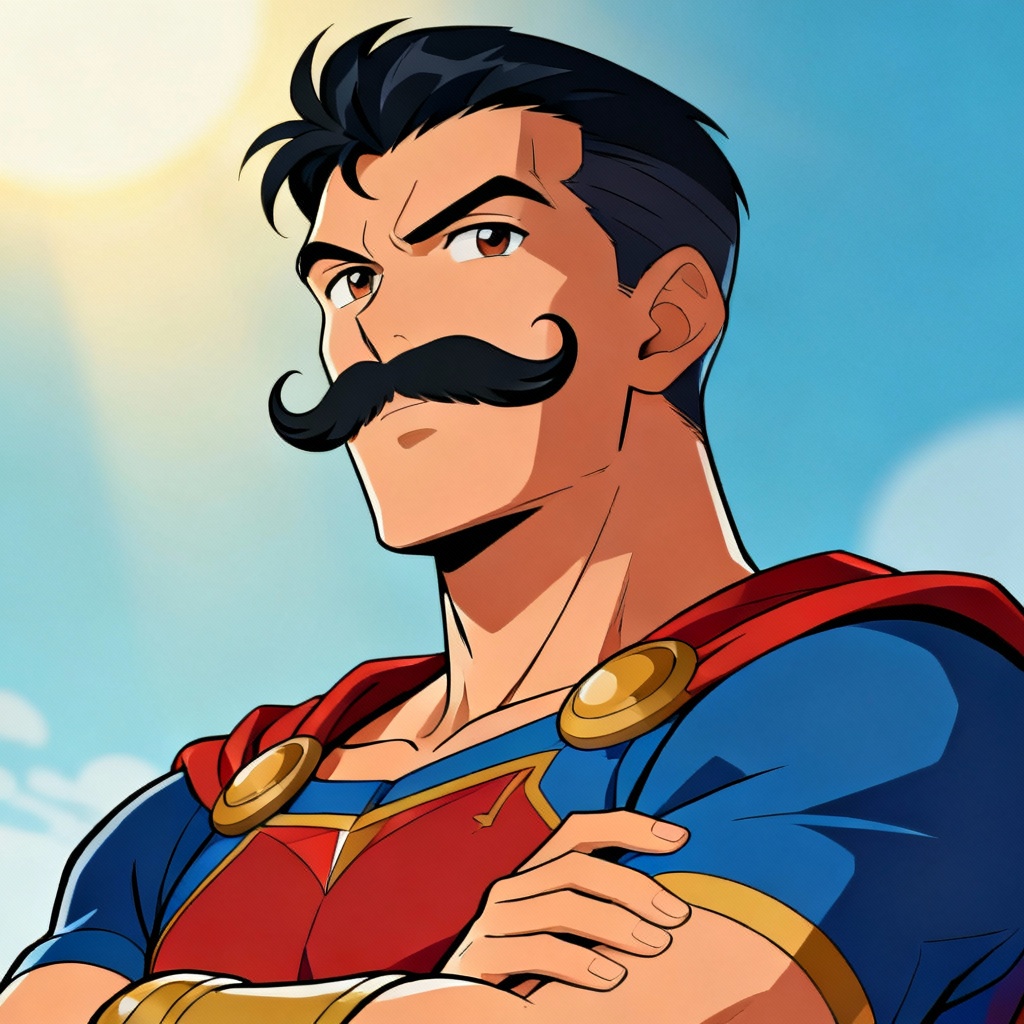 AI Anime Moustache Style