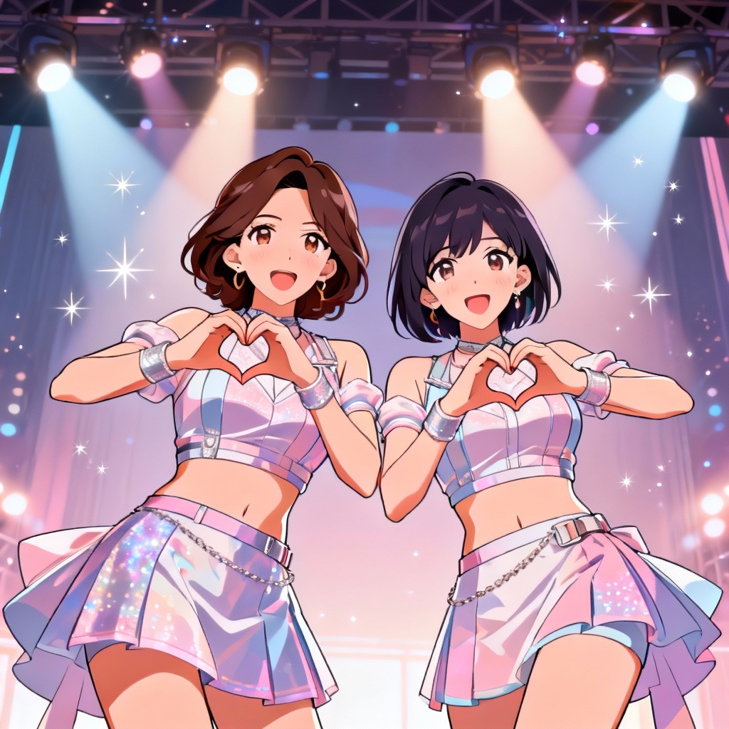 AI anime twin idol characters
