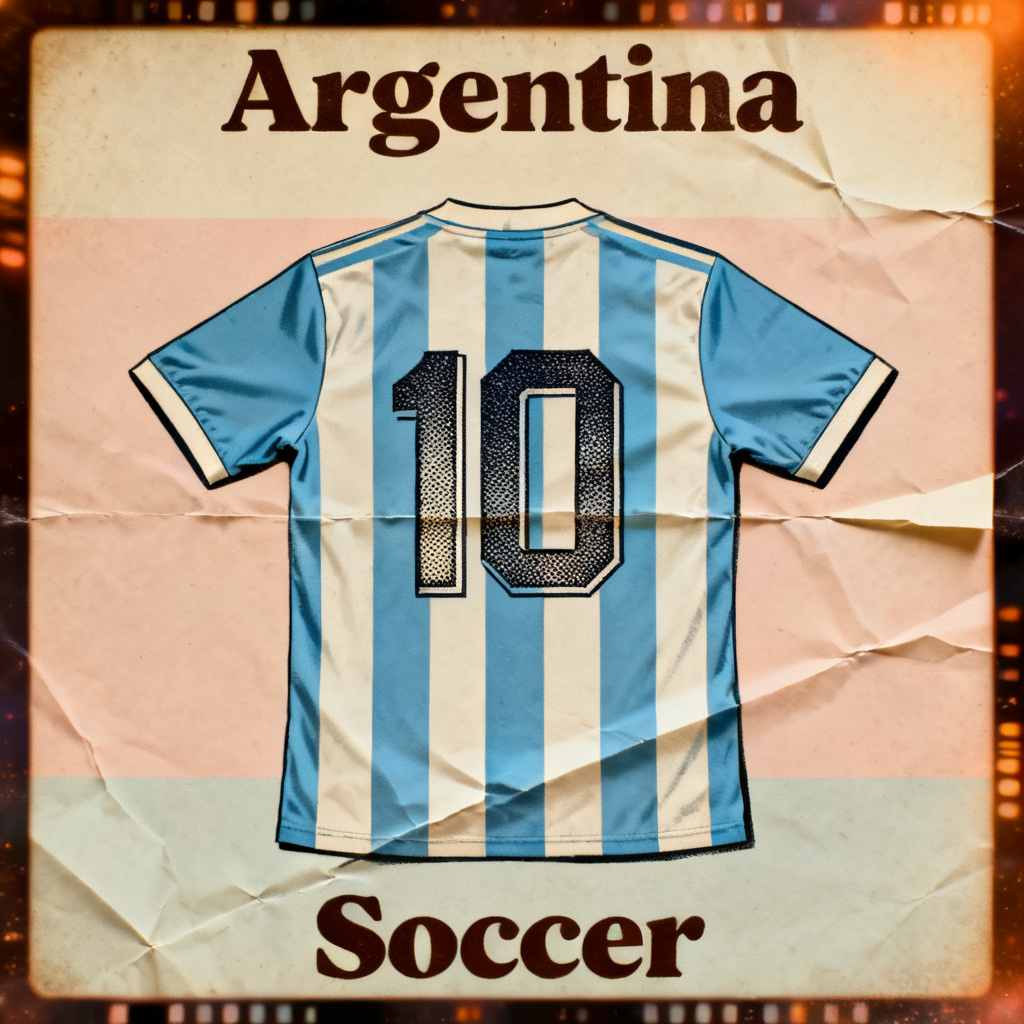 Retro Argentina jersey poster artwork
