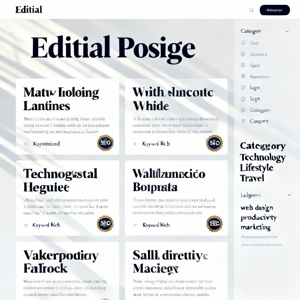 AI static site generator creating a blog grid layout