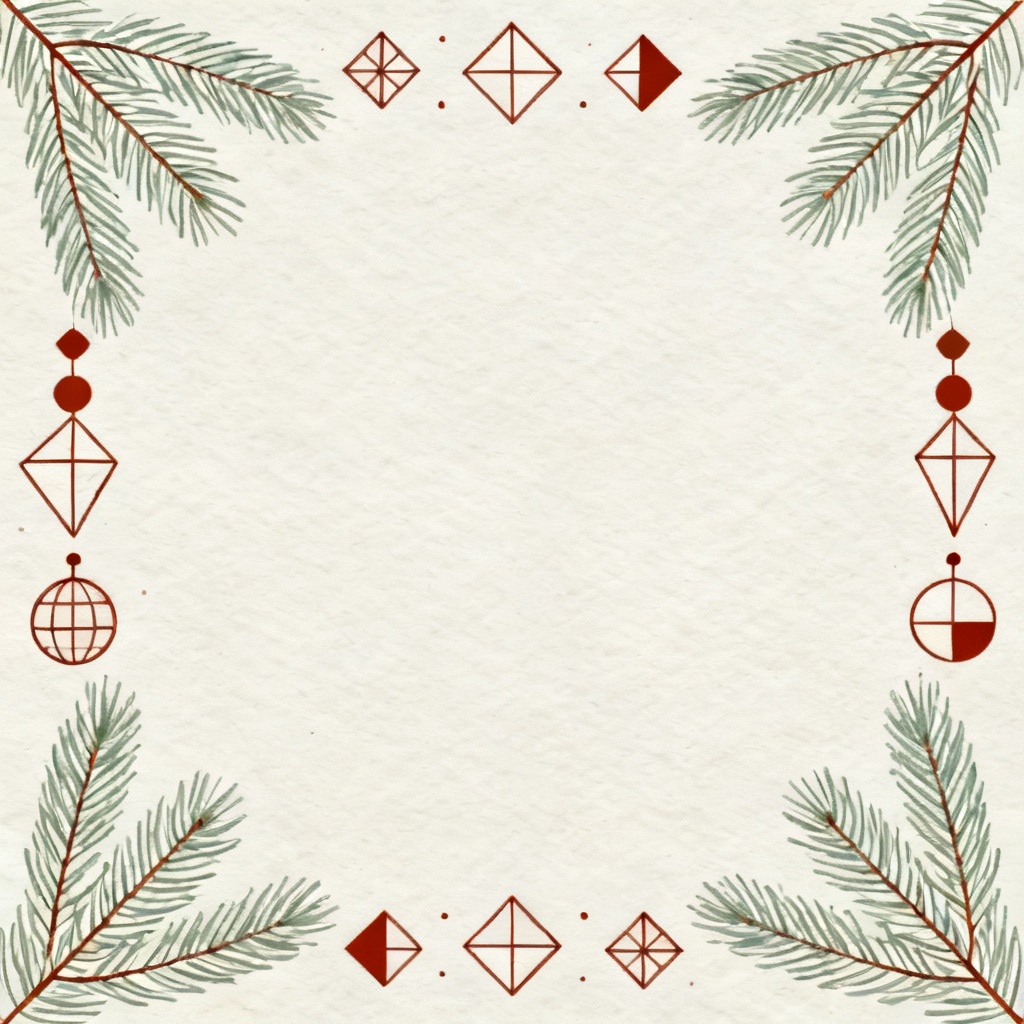 Minimal Nordic style Christmas border