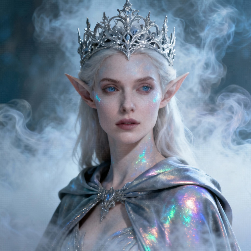 AI gorgeous fantasy elven queen portrait