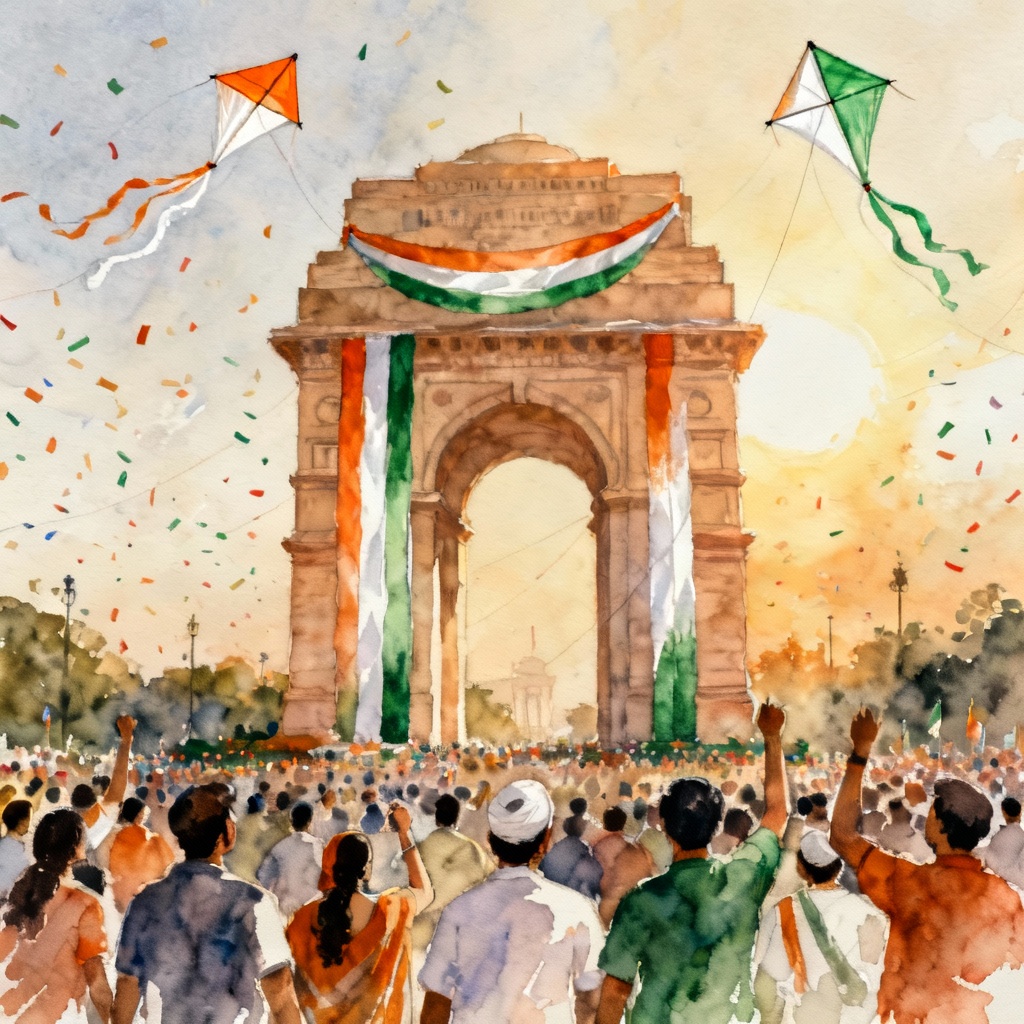 AI India Gate Republic Day Illustration
