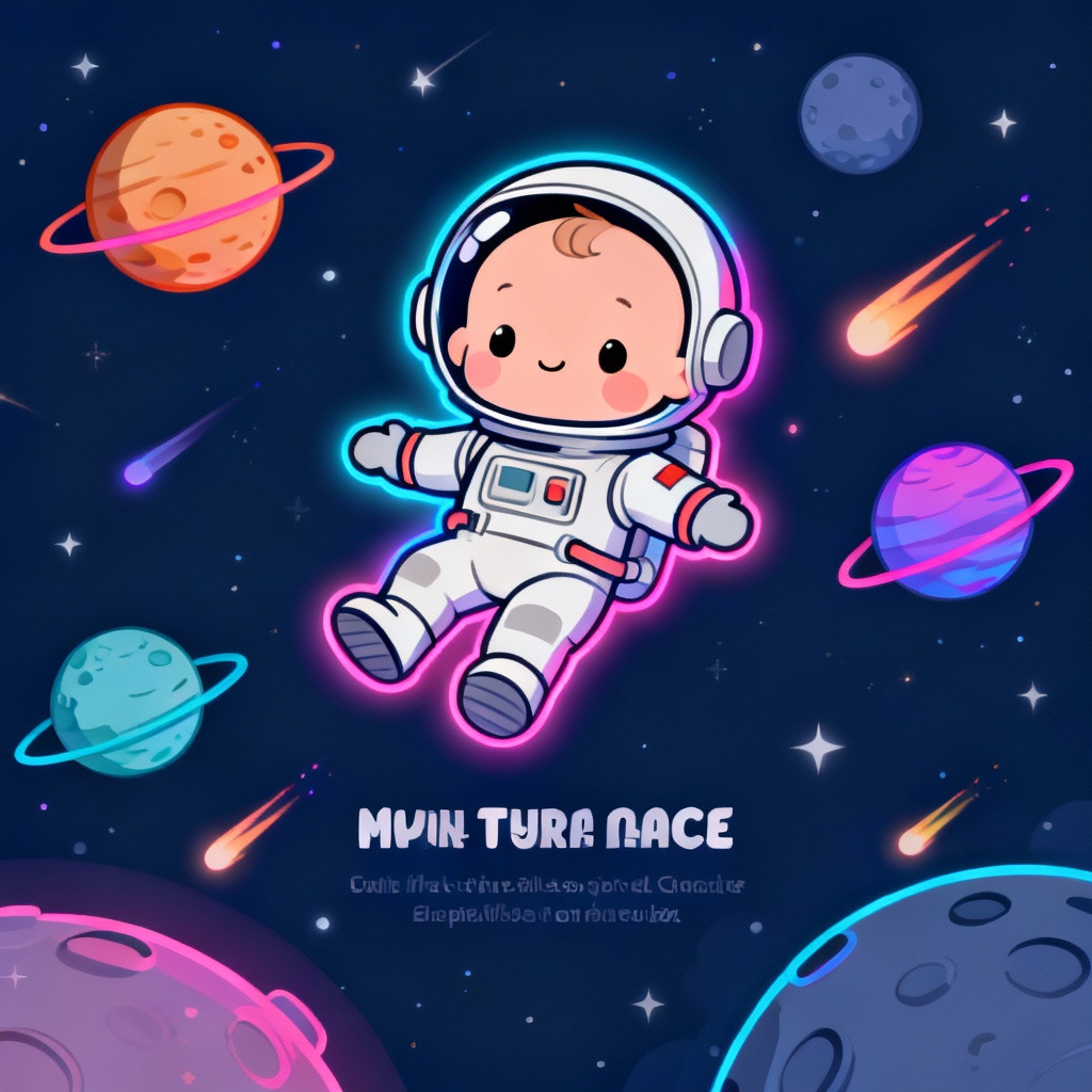 AI Space Baby Birthday Card