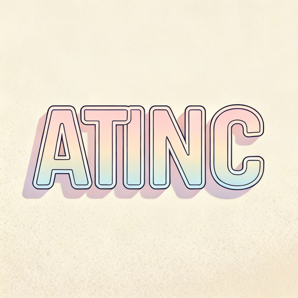 AI gradient outline display typography with pastel hues