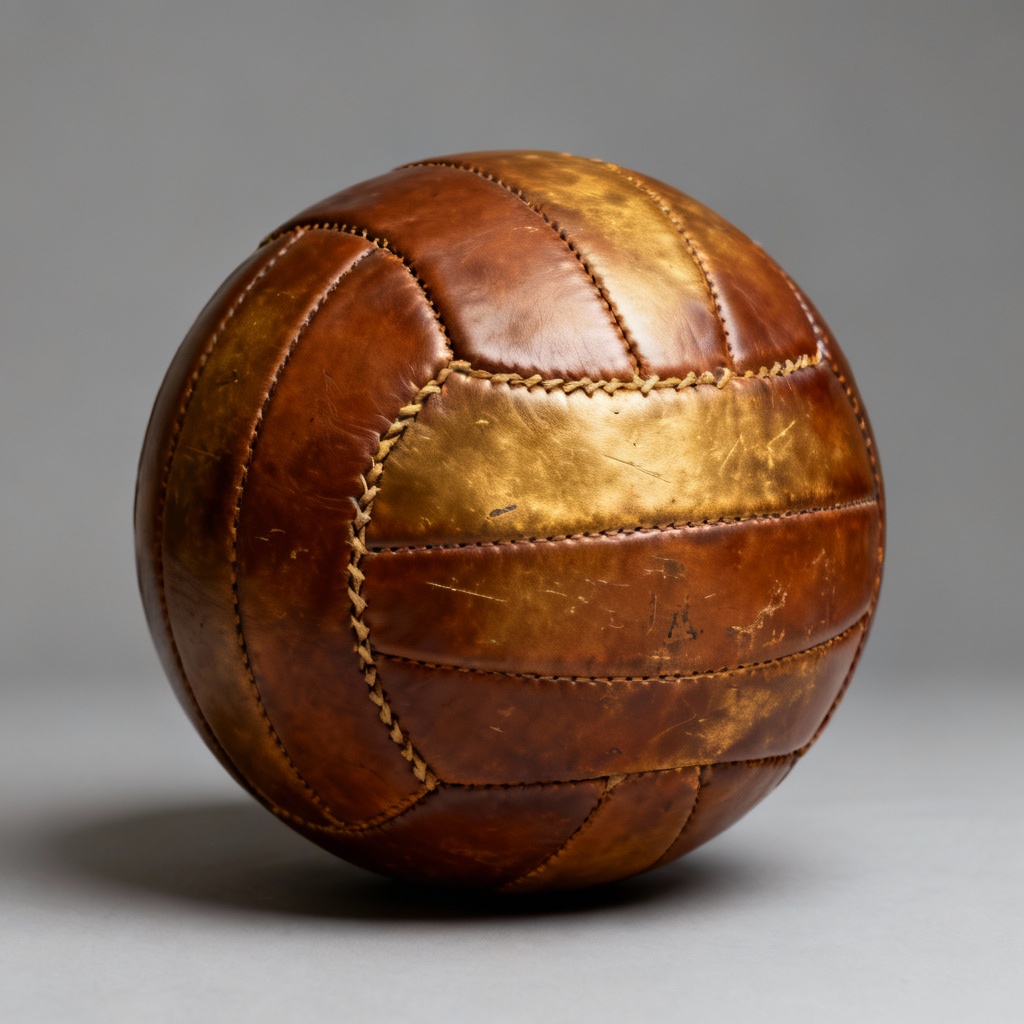 AI vintage leather volleyball studio