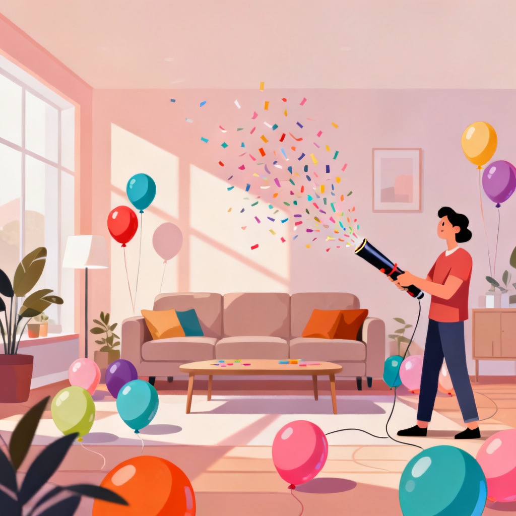 AI Birthday Surprise Party Plan Illustration