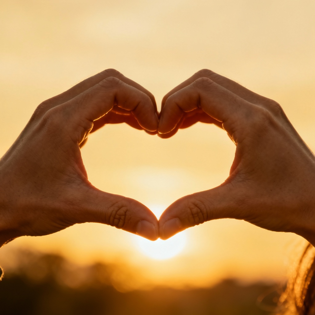 Two hands forming a heart shape with accurate fingers