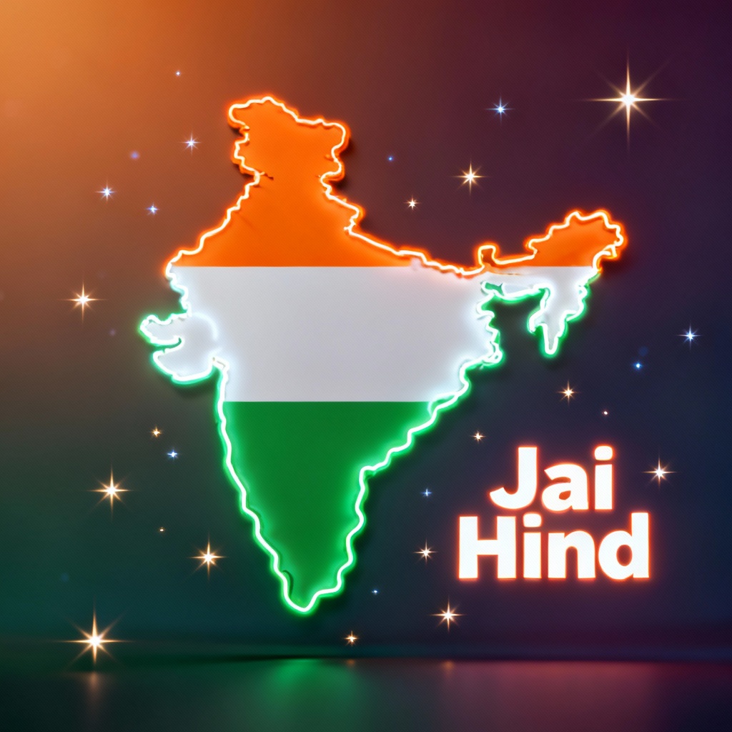 AI banner with glowing India map and tricolor gradient
