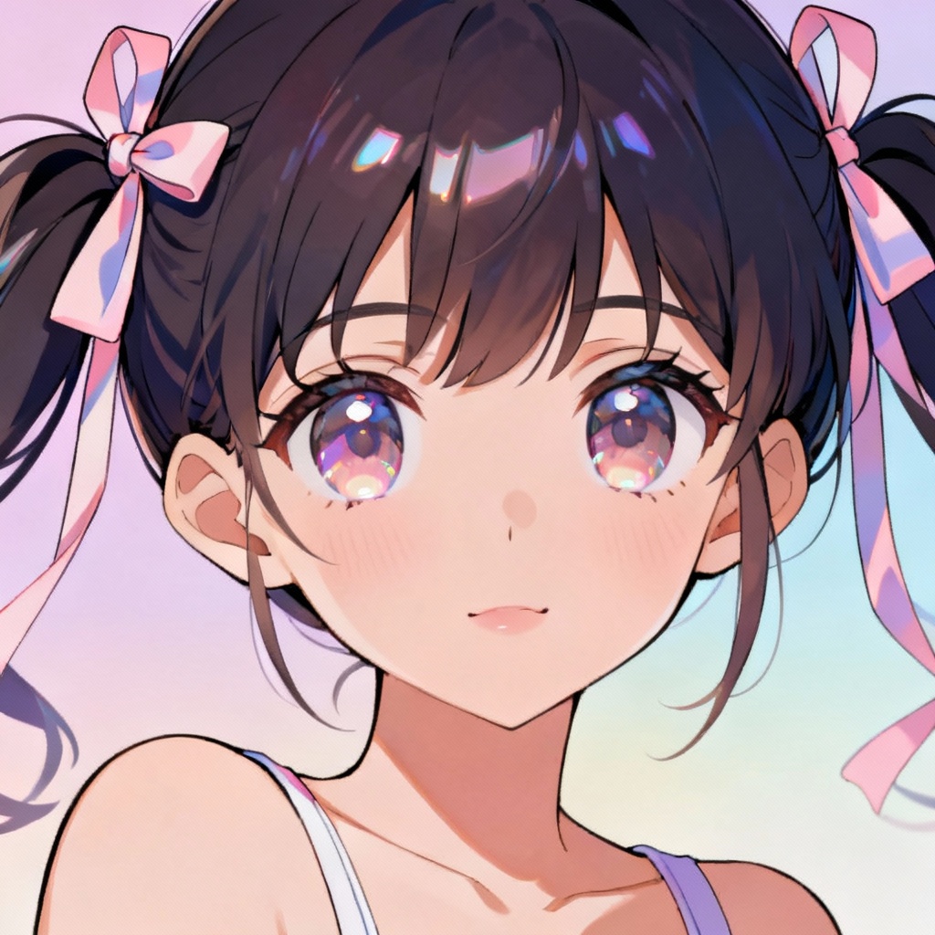 Anime girl portrait in pastel style