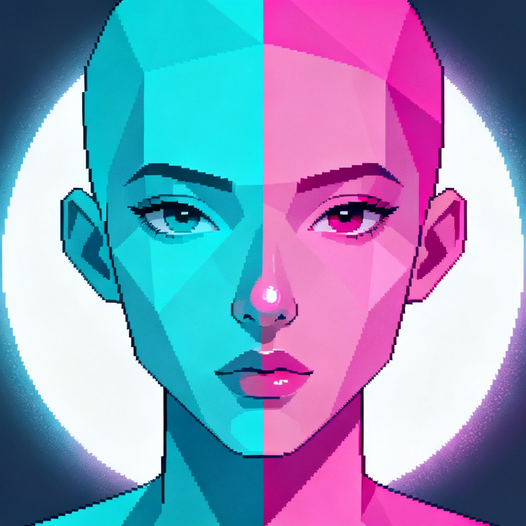 AI ENA OC dual-tone geometric character