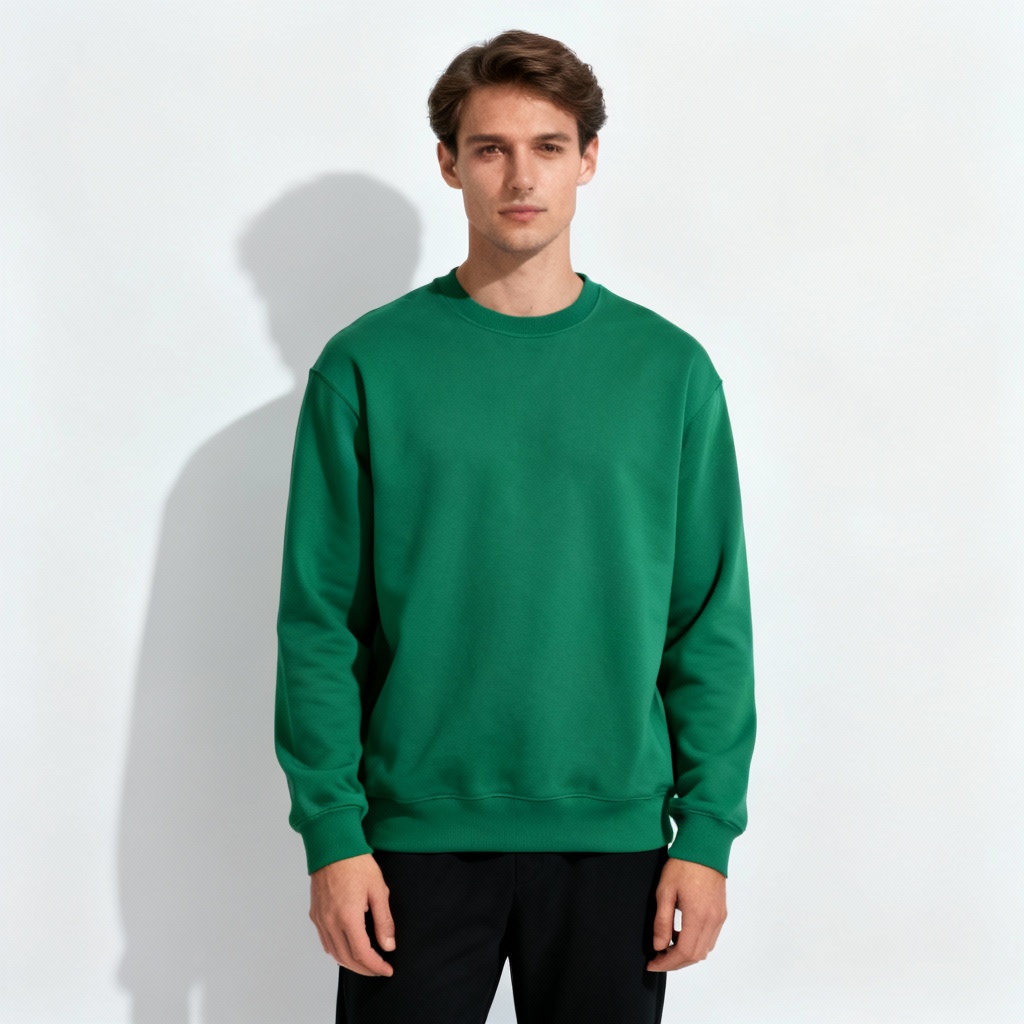 AI ecommerce apparel on-model against white seamless