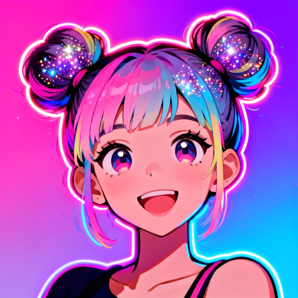 AI Space Buns Festival Hairstyle