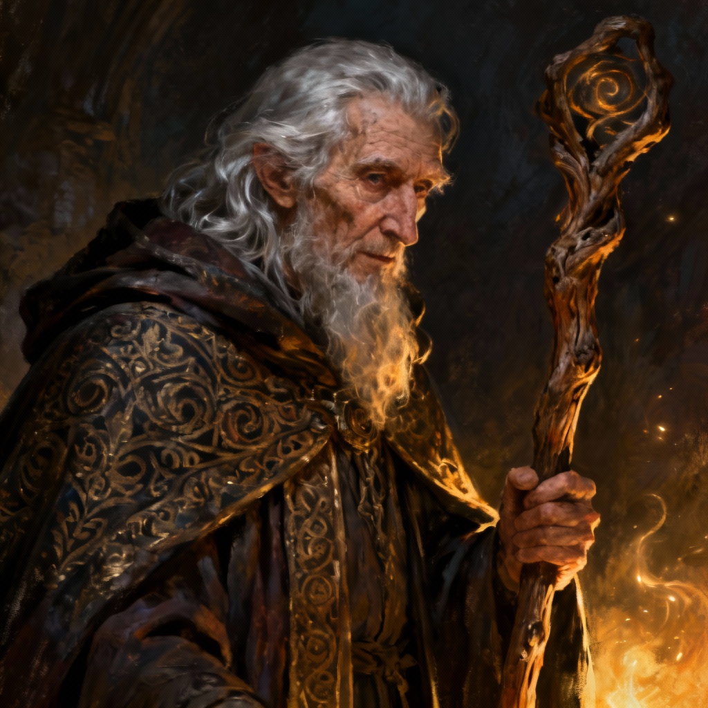AI elderly fantasy character illustration