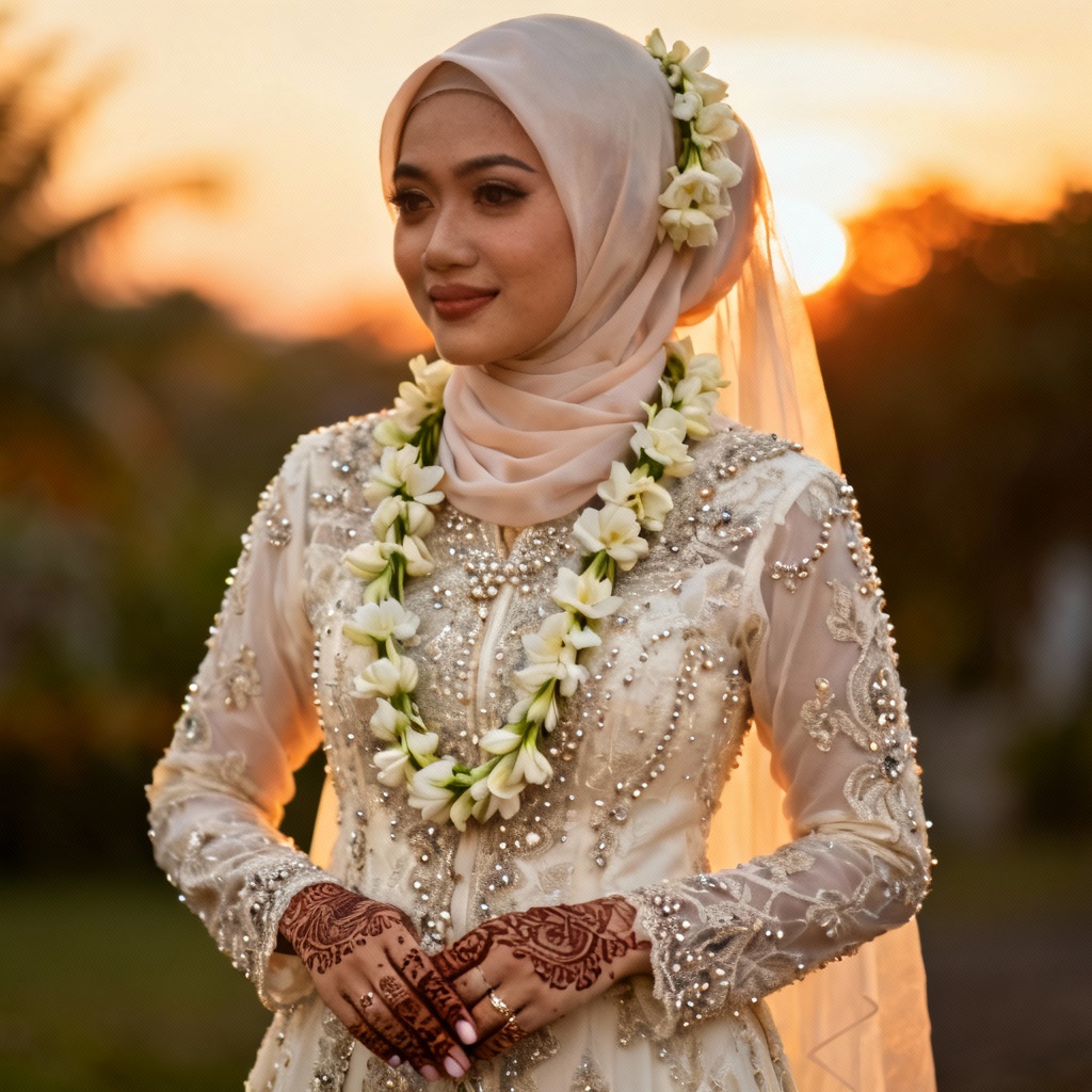 AI Indonesian Kebaya Wedding Hijab Portrait