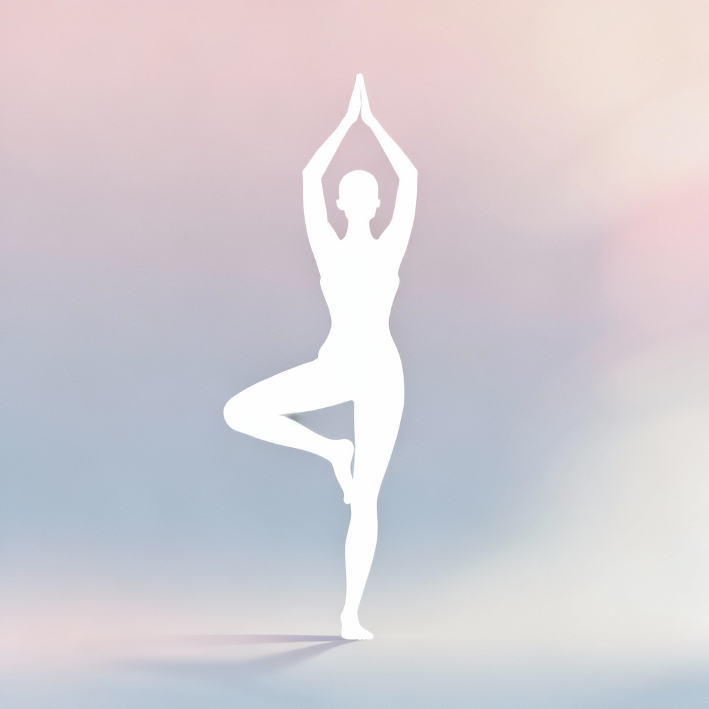 AI white silhouette yoga pose minimal
