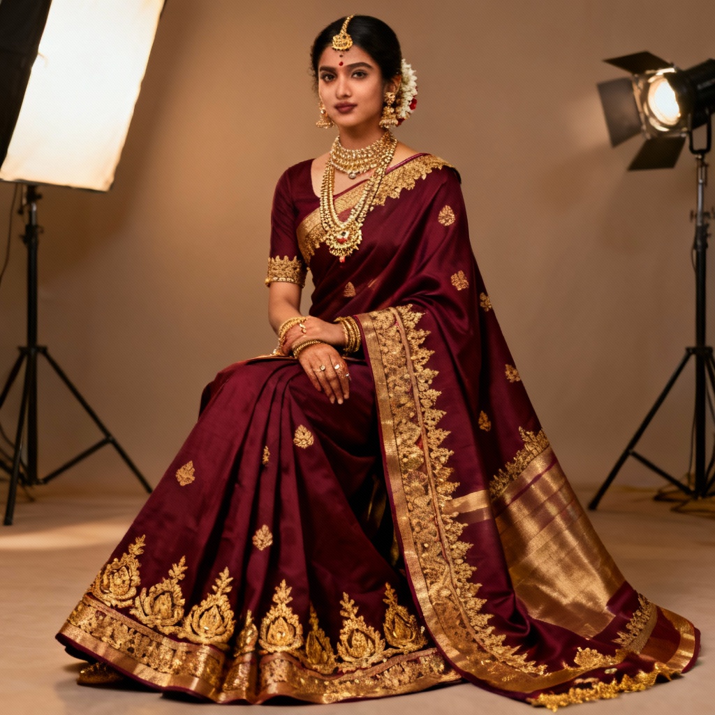 AI bridal Kanjivaram saree design preview