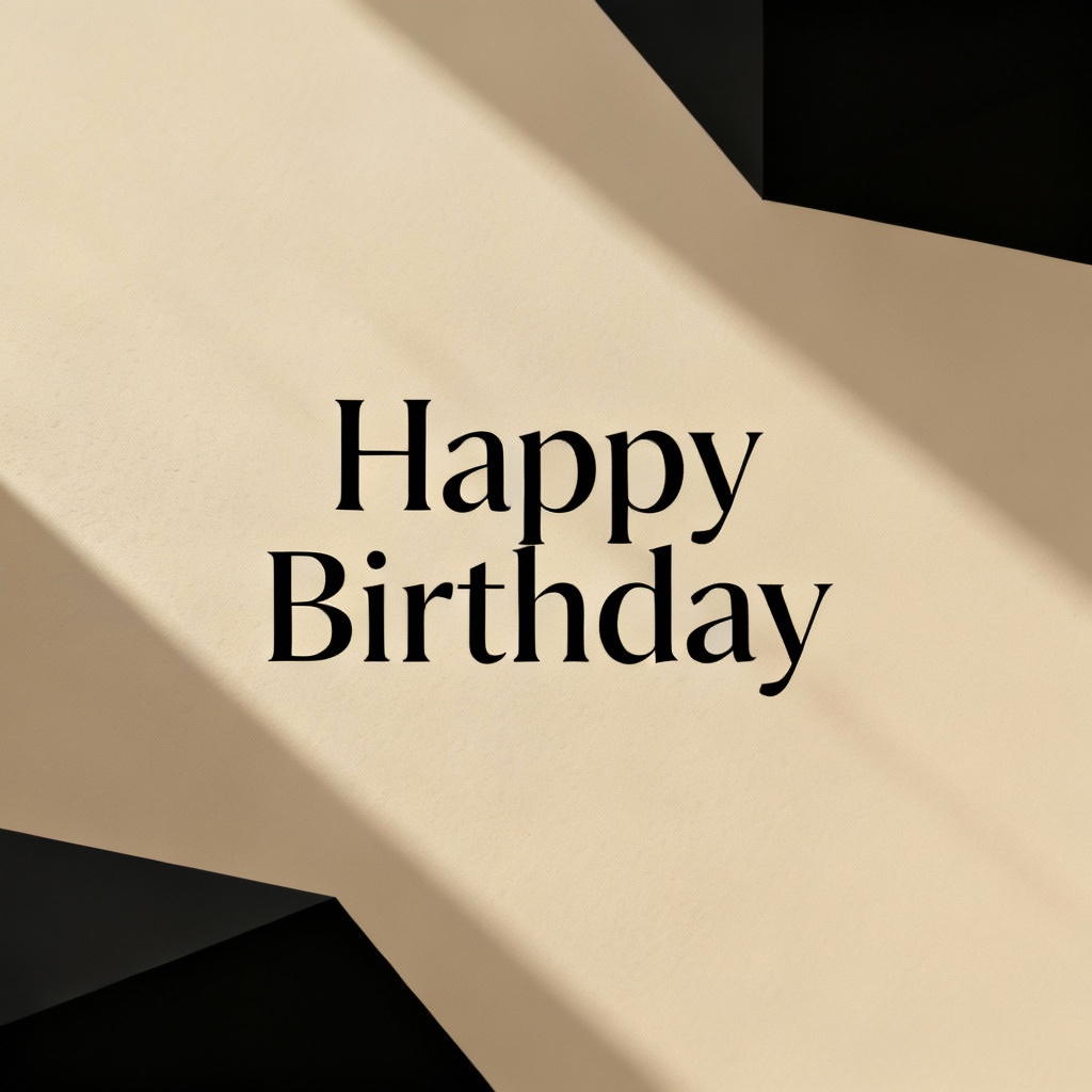 AI minimal birthday message layout