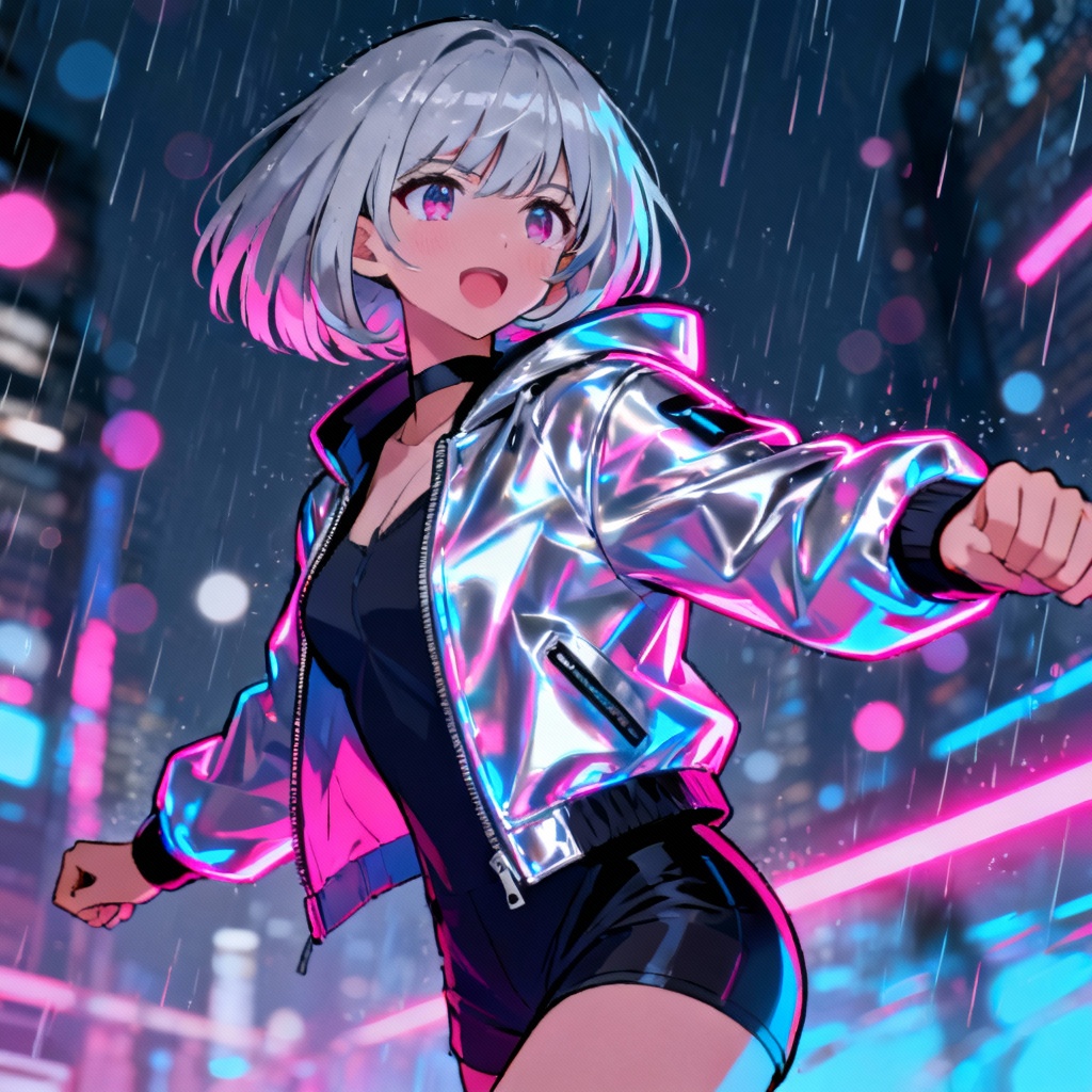 Anime Cyberpunk Dream Girl Neon Portrait