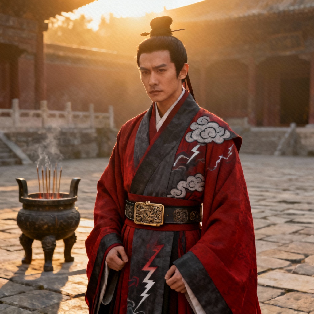 AI Han dynasty ceremonial warrior outfit