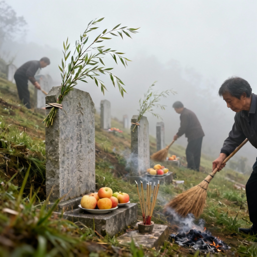 AI Qingming tomb-sweeping ancestral rite