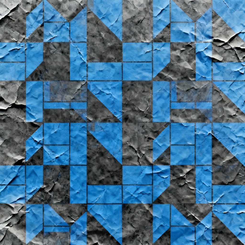 AI brutalist abstract block pattern duotone