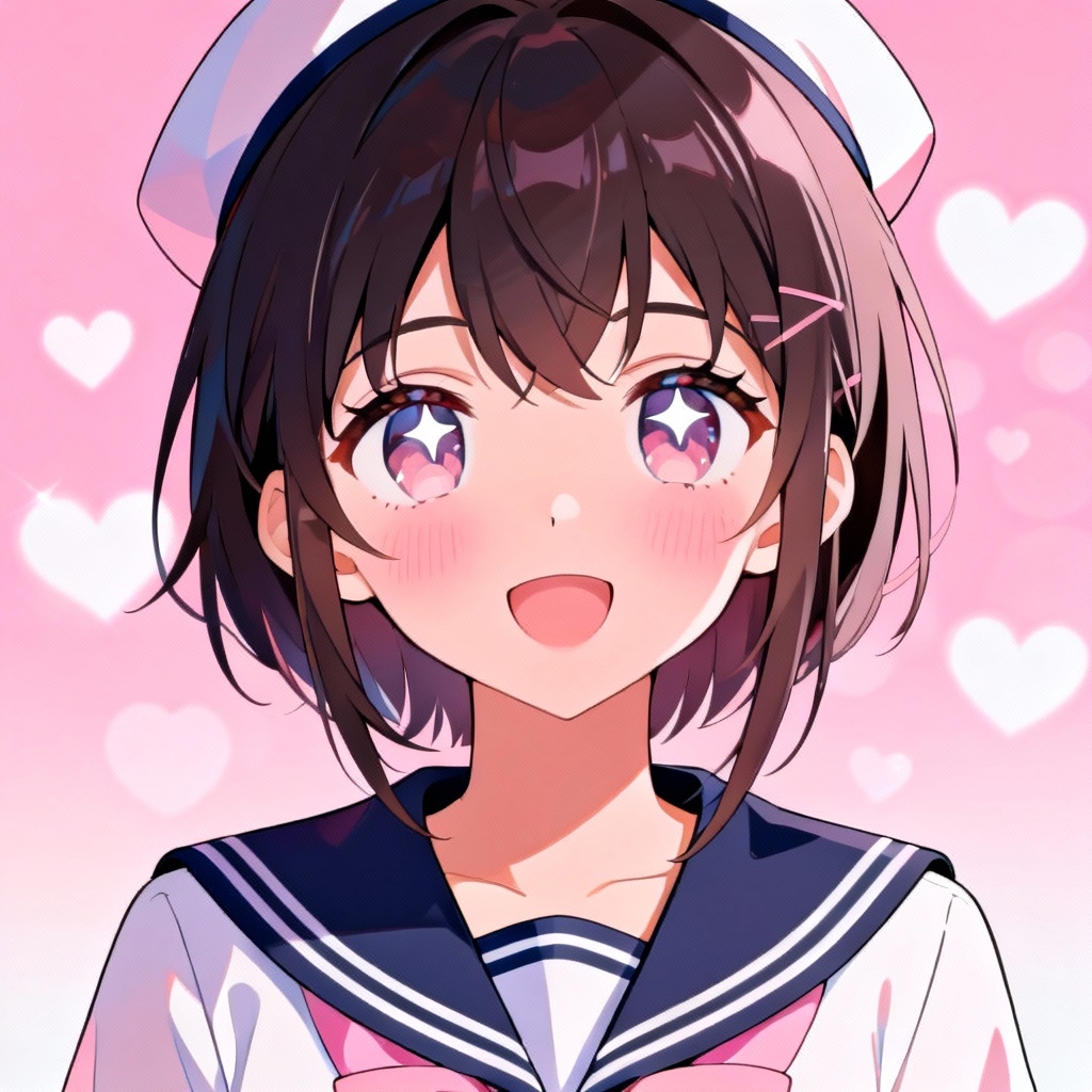 Pastel kawaii anime wafu portrait with cute outfit
