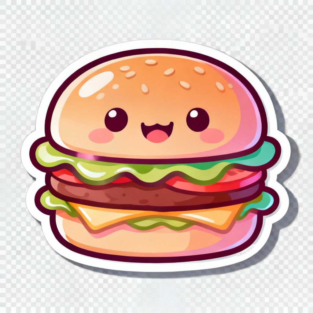 Cartoon burger PNG sticker transparent