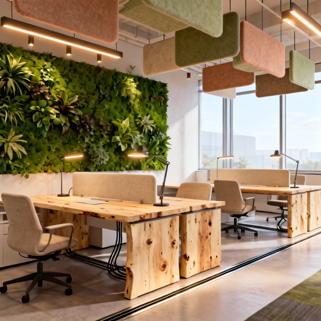AI biophilic office contemporary workspace design