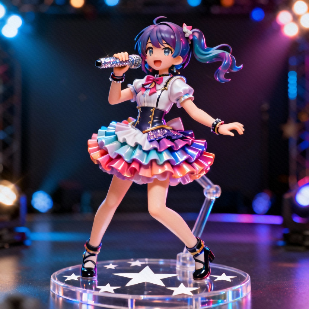 AI anime idol figurine with stage base