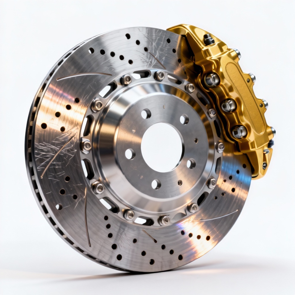 AI macro image of a brake disc and caliper