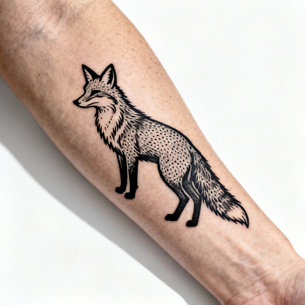 AI Forearm Blackwork Tattoo Mockup
