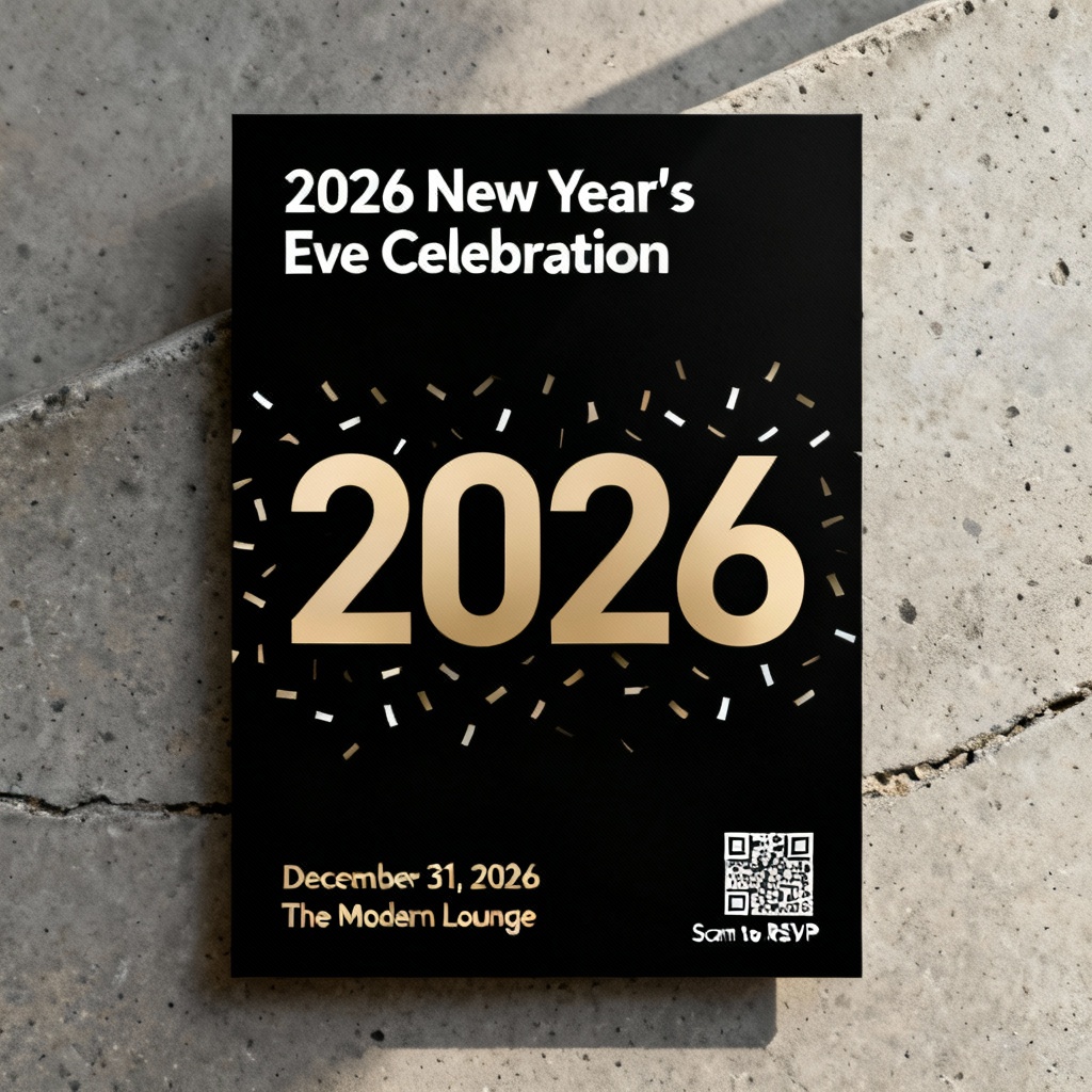 AI Modern New Year Party Invitation